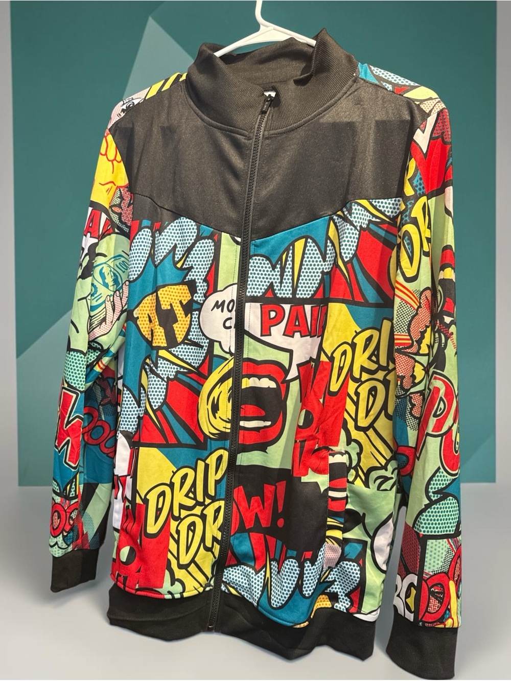 Reason Men's Comic Pop Art Track Jacket - Black, Red, Yellow, Blue, Green